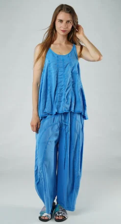 Rundholz Black Label Tops^PRE-ORDER - Flared Hem Vest Top in Navy Pigment (Pictured in Malibu Pigment)