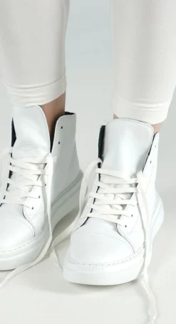 Rundholz Black Label Boots^PRE-ORDER - Lace Up High Top Pumps in Navy (Pictured in Offwhite)
