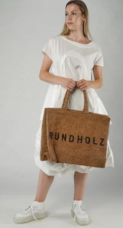 Rundholz Mainline Bags^PRE-ORDER -  Large Raffia Tote Bag in Black (Pictured in The)