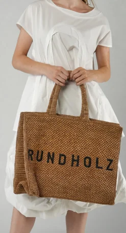 Rundholz Mainline Bags^PRE-ORDER -  Large Raffia Tote Bag in Black (Pictured in The)
