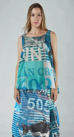 Rundholz Black Label Tops^PRE-ORDER - Lightweight Cotton Sleeveless Top in Navy Print (Pictured in Colorful)