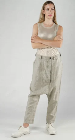 Rundholz Mainline Trousers^PRE-ORDER -  Linen Drop Crotch Trousers in Dust Sparkle