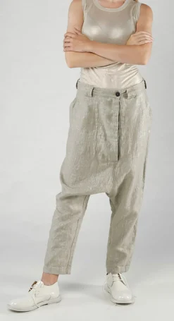 Rundholz Mainline Trousers^PRE-ORDER -  Linen Drop Crotch Trousers in Dust Sparkle