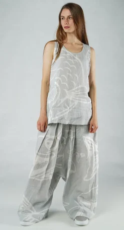Rundholz Black Label Tops^PRE-ORDER - Linen Vest Top in Malibu Print (Pictured in Grey Print)