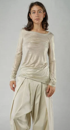 Rundholz Mainline Tops^PRE-ORDER -  Long Sleeve Metallic T-Shirt in Galaxy Sparkle