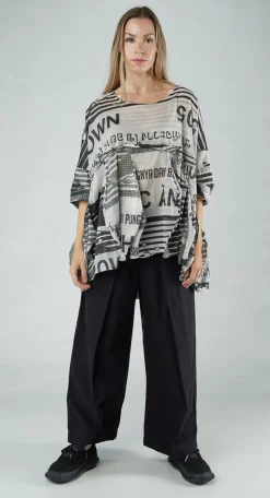 Rundholz Black Label Tops^PRE-ORDER - Oversized Lightweight Cotton Top in Navy Print (Pictured in Black Print)