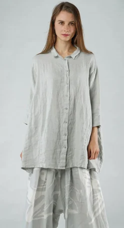 Rundholz Black Label Shirts & Blouses^PRE-ORDER - Oversized Linen Shirt in Navy (Pictured in Grey)