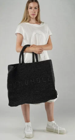 Rundholz Mainline Bags^PRE-ORDER -  Oversized Raffia Tote Bag in The (Pictured in Black)