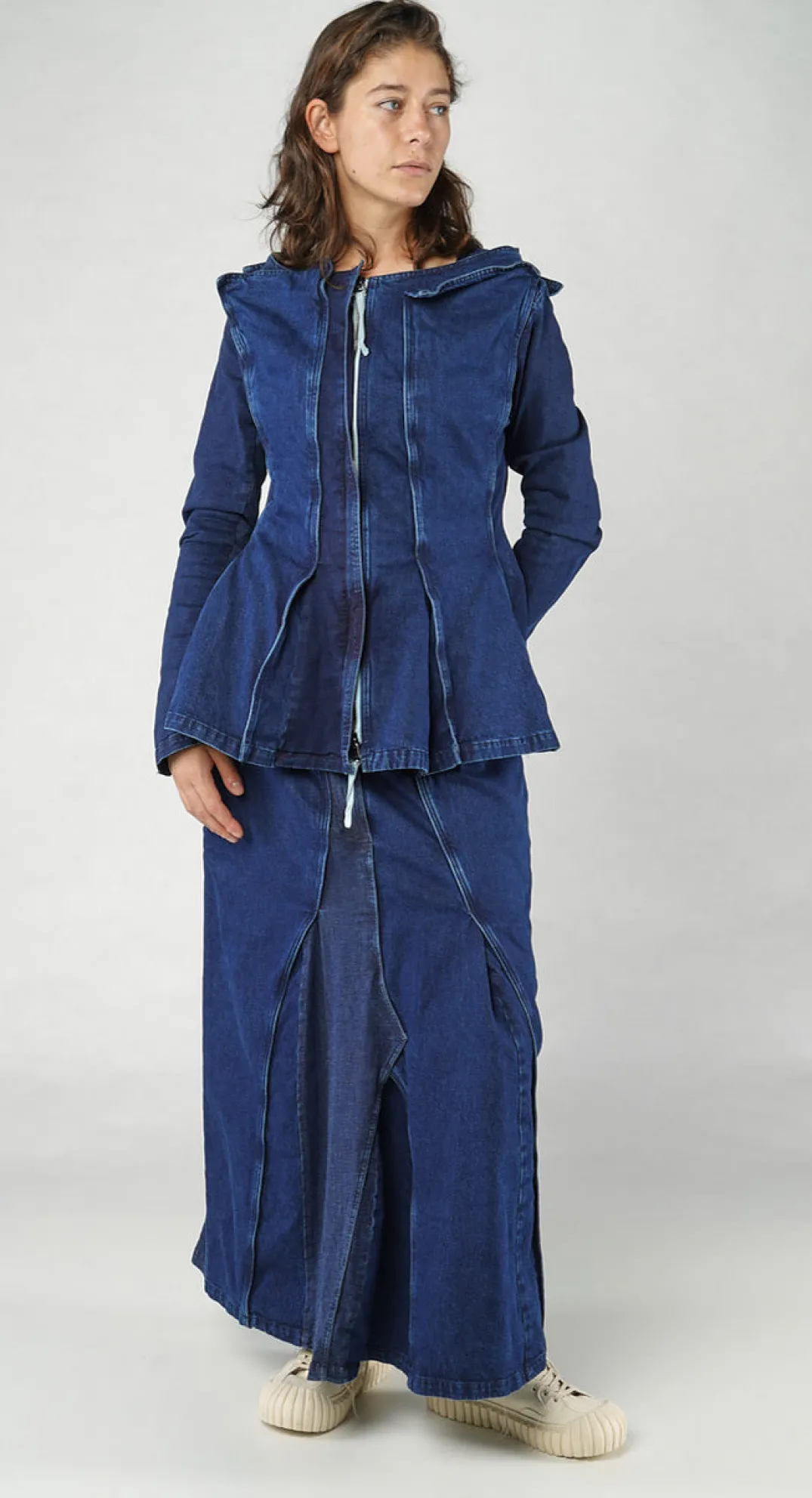 Rundholz Dip Jackets^PRE-ORDER - Panelled Denim Jacket in Bleachwash (Pictured in Stonewash)