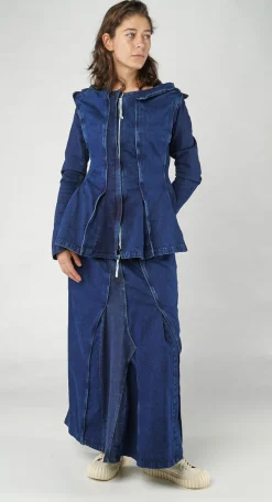 Rundholz Dip Jackets^PRE-ORDER - Panelled Denim Jacket in Mandarine Dye (Pictured in Stonewash)