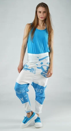 Rundholz Black Label Trousers^PRE-ORDER - Pull On Drop Crotch Trousers in Malibu Print