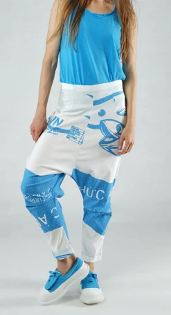 Rundholz Black Label Trousers^PRE-ORDER - Pull On Drop Crotch Trousers in Grey Print (Pictured in Malibu Print)