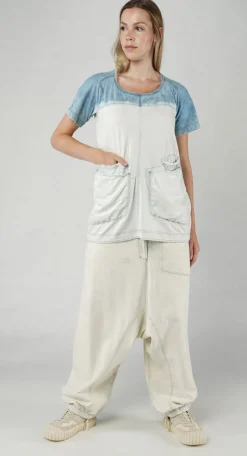 Rundholz Dip Tops^PRE-ORDER -  Round Neck T-Shirt with Front Patch Pockets in Stonewash (Pictured in Bleachwash)