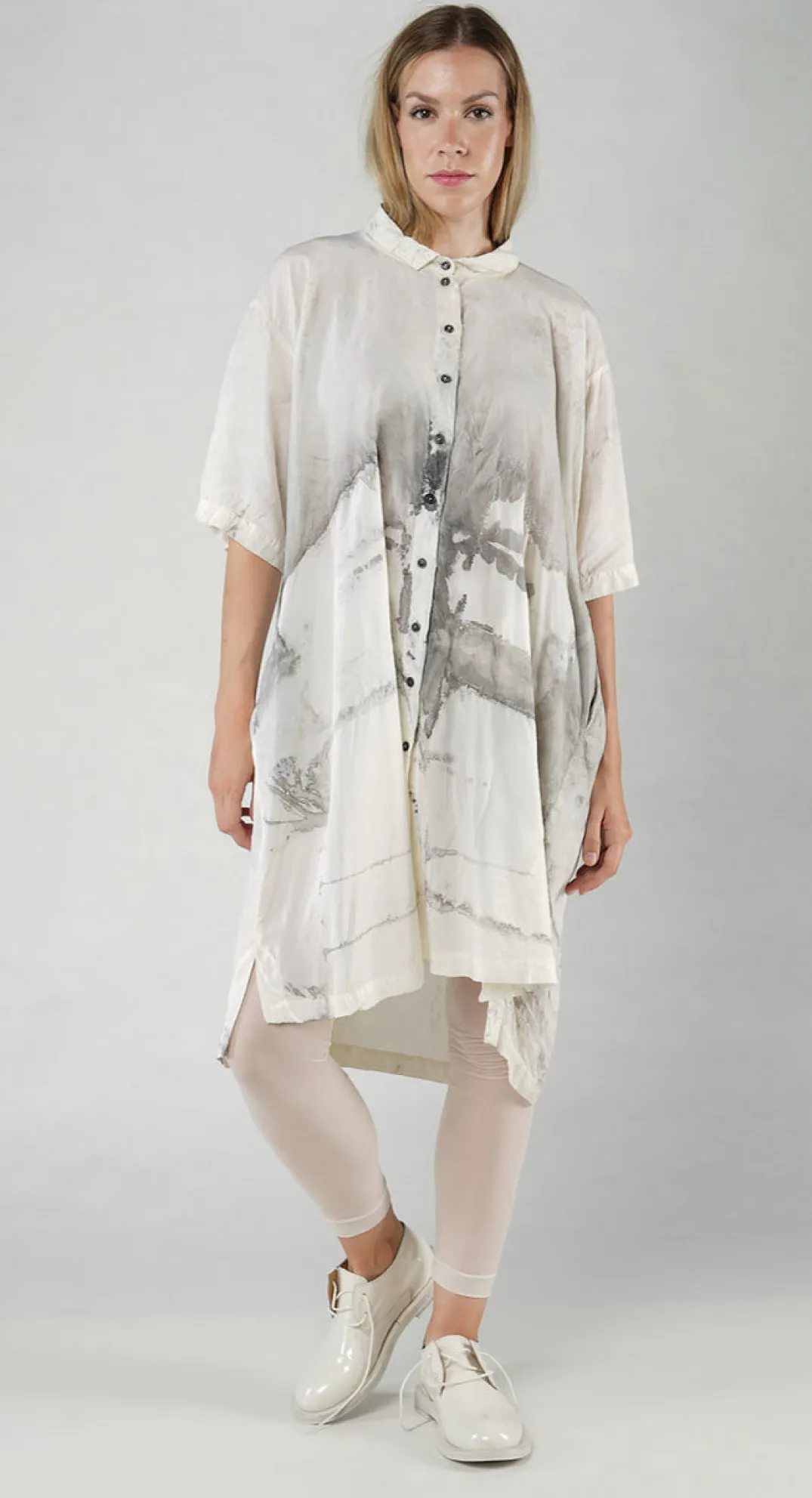 Rundholz Mainline Dresses^PRE-ORDER - Shirt Dress in Asteroid Pigment (Pictured in Moon Pigment)