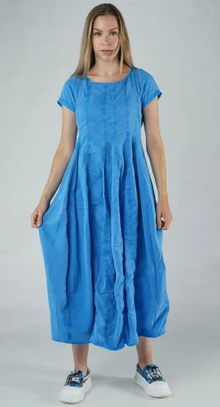 Rundholz Black Label Dresses^PRE-ORDER - Short Sleeve Tulip Hem Dress in Malibu Pigment
