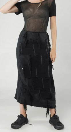 Rundholz Dip Skirts^PRE-ORDER - Shredded Front Skirt in Black
