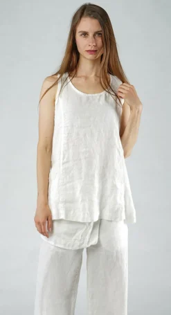 Rundholz Black Label Tops^PRE-ORDER - Sleeveless Linen Top in Navy (Pictured in Offwhite)