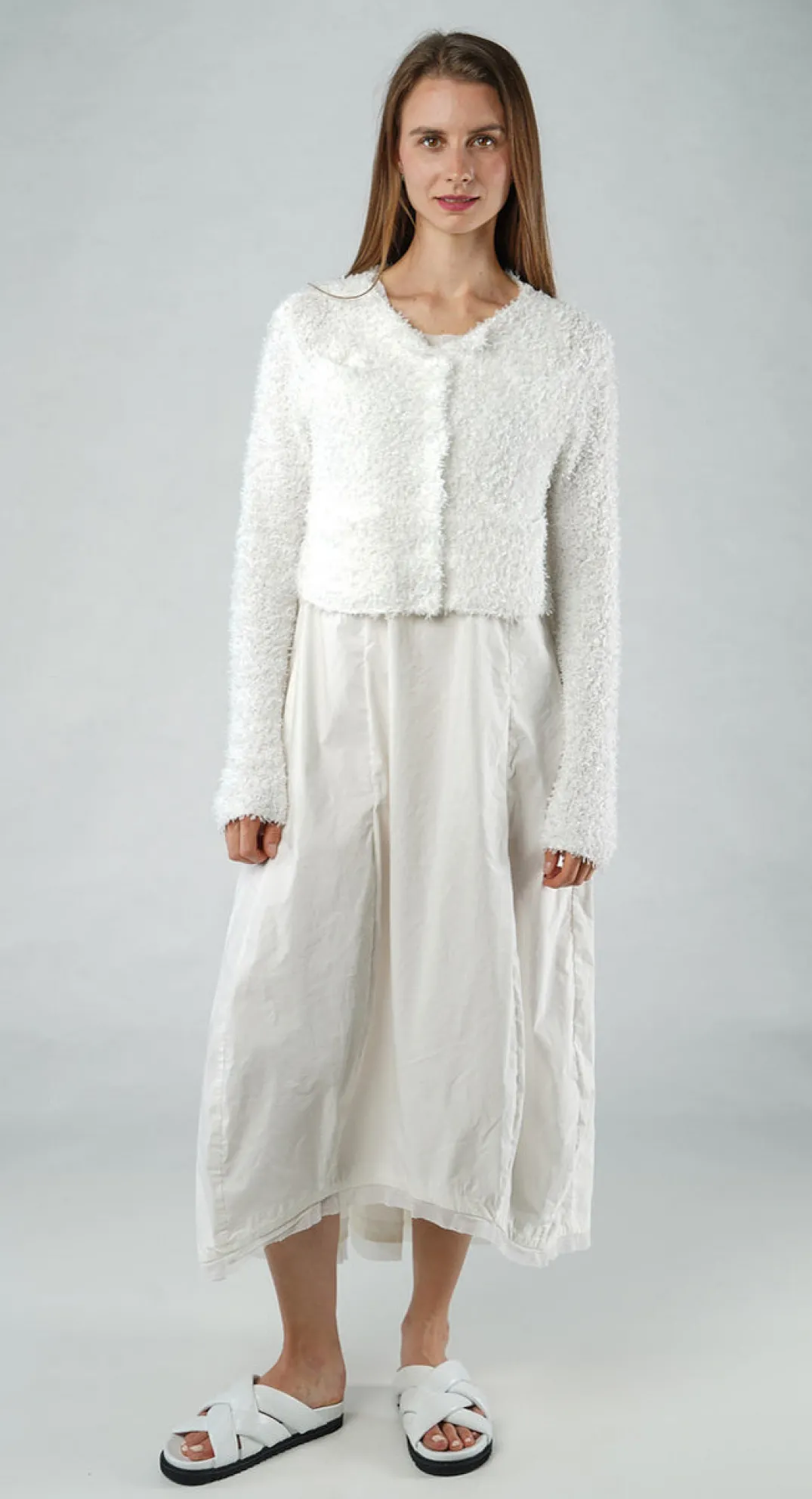 Rundholz Black Label Cardigans^PRE-ORDER - Textured Cropped Cardigan in Malibu (Pictured in Offwhite)
