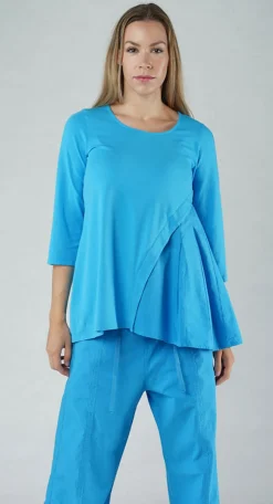 Rundholz Black Label Tops^PRE-ORDER - Top with Flared Insert in Malibu