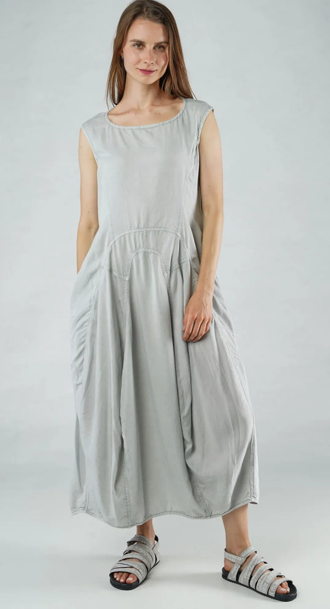 Rundholz Black Label Dresses^PRE-ORDER - Tulip Dress with Curved Seams in Malibu Pigment (Pictured in Grey Pigment)