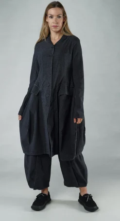 Rundholz Black Label Coats^PRE-ORDER - Tulip Hem Coat in Malibu Print (Pictured in Black Check)