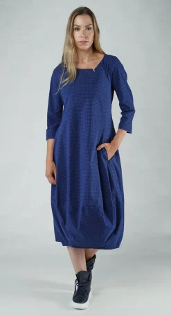 Rundholz Black Label Dresses^PRE-ORDER - Tulip Hem Dress in Grey Print (Pictured in Navy Print)