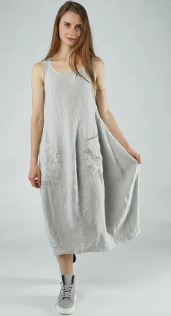 Rundholz Black Label Dresses^PRE-ORDER - Tulip Hem Linen Dress in Black (Pictured in Grey)