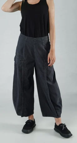 Rundholz Black Label Trousers^PRE-ORDER - Tulip Trousers with Front Panels in Navy Check (Pictured in Black Check)
