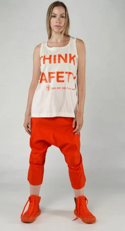 Rundholz Dip Tops^PRE-ORDER - Vest Top with Square Neckline in Bleach and Black Print (Pictured in Semi Bleach and Mandarine Print)