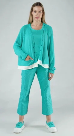Rundholz Black Label Cardigans^PRE-ORDER - V-Neck Cardigan in Black Print (Pictured in Aqua Print)