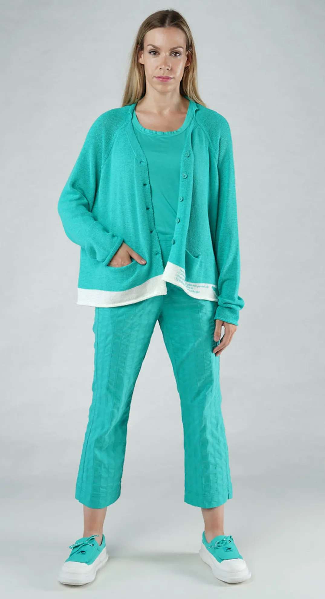 Rundholz Black Label Cardigans^PRE-ORDER - V-Neck Cardigan in Black Print (Pictured in Aqua Print)