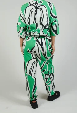 Bize Trousers^Print Patterned Trousers in Original Green