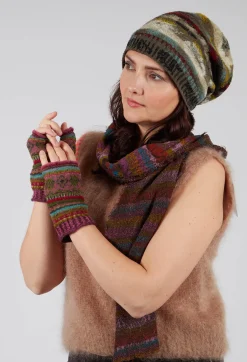 Butapana Gloves^Print Wool Gloves in Orchid