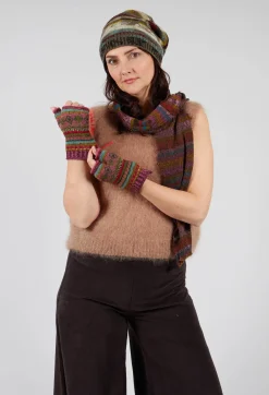 Butapana Gloves^Print Wool Gloves in Orchid