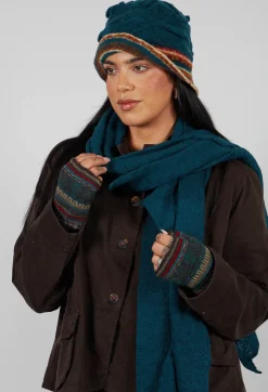 Butapana Gloves^Print Wool Gloves in Taupe