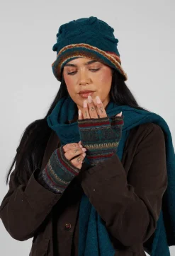 Butapana Gloves^Print Wool Gloves in Taupe