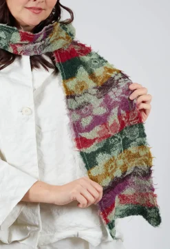 Butapana Scarves^Print Wool Scarf in Olive