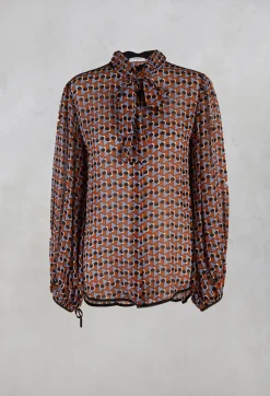 Beatrice B Shirts & Blouses^Printed Blouse in Brown