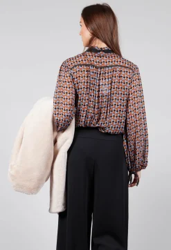 Beatrice B Shirts & Blouses^Printed Blouse in Brown