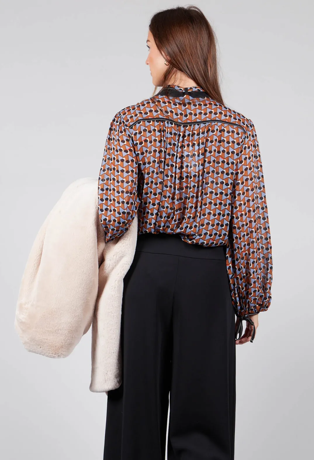 Beatrice B Shirts & Blouses^Printed Blouse in Brown