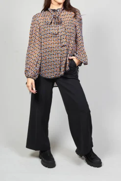 Beatrice B Shirts & Blouses^Printed Blouse in Brown