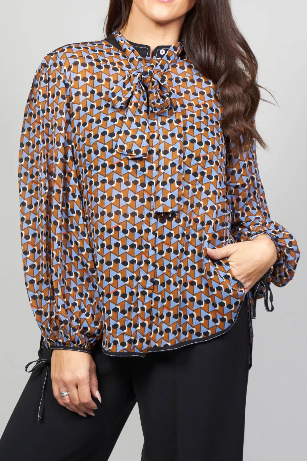 Beatrice B Shirts & Blouses^Printed Blouse in Brown