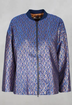 Niù Jackets^Printed Bomber Jacket in Sapphire