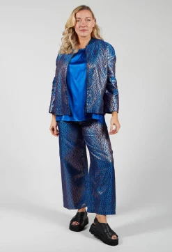Niù Jackets^Printed Bomber Jacket in Sapphire