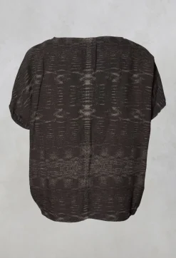 Elemente Clemente Shirts & Blouses^Printed Boxy Shirt Kosta in Chocolat