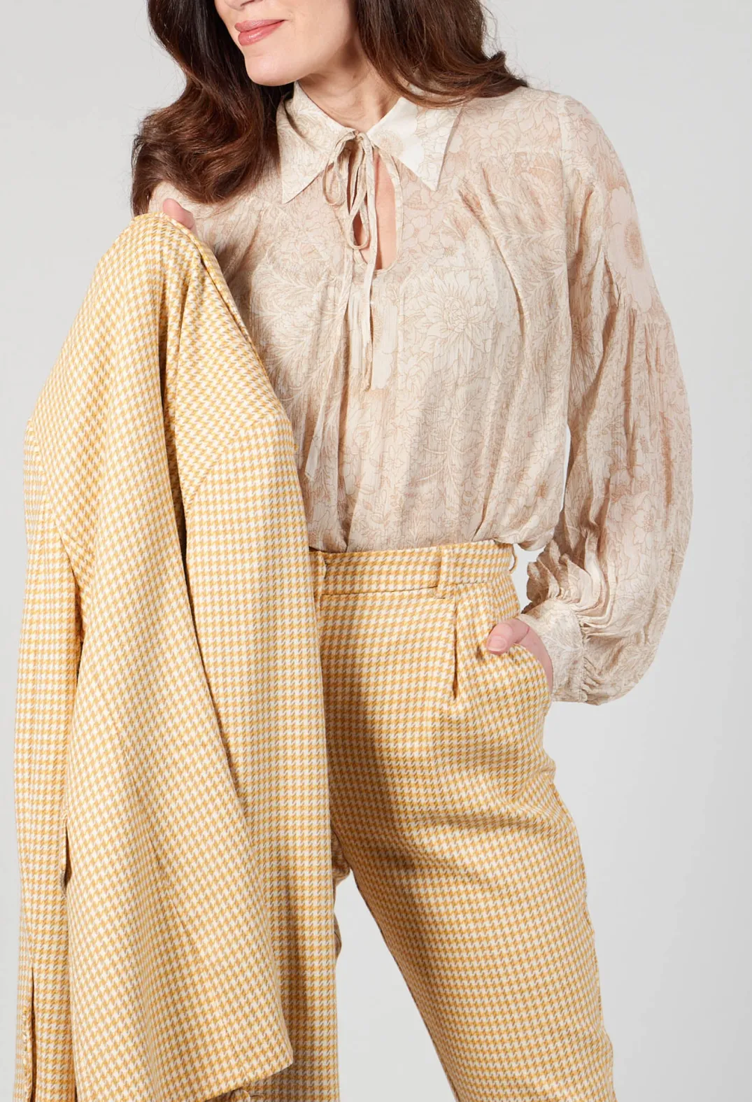 Beatrice B Shirts & Blouses^Printed Georgette Shirt in Beige