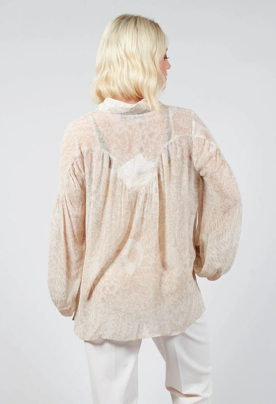 Beatrice B Shirts & Blouses^Printed Georgette Shirt in Beige