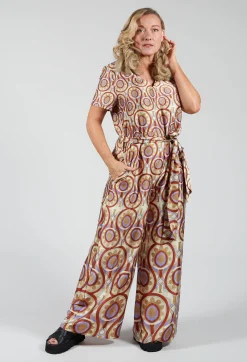 Maliparmi Jumpsuits^Printed Jumpsuit in Beige/Malva