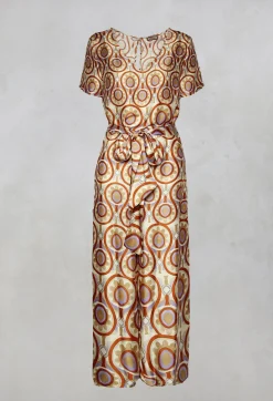 Maliparmi Jumpsuits^Printed Jumpsuit in Beige/Malva