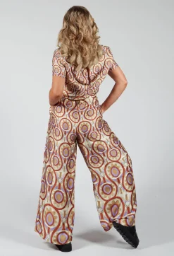 Maliparmi Jumpsuits^Printed Jumpsuit in Beige/Malva
